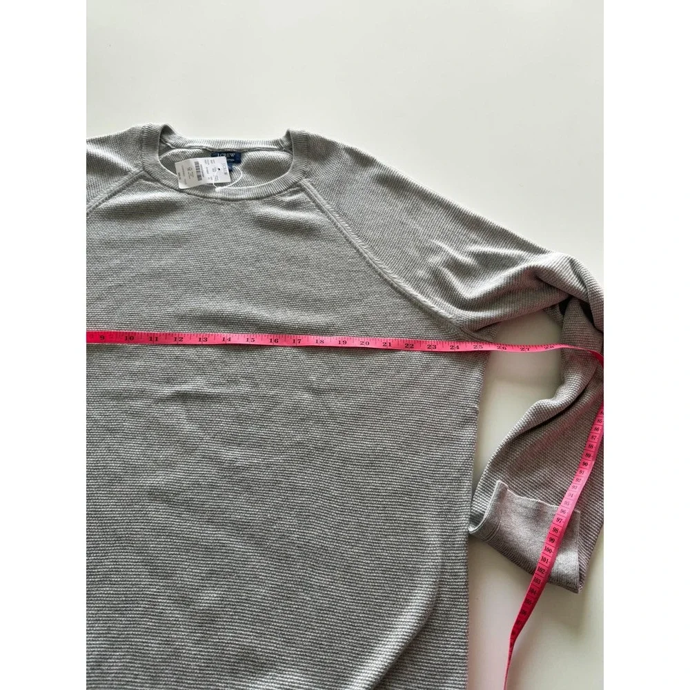 J.Crew Mens 100% Cotton Textured Raglan Crewneck Sweater Grey Heather XLarge NEW